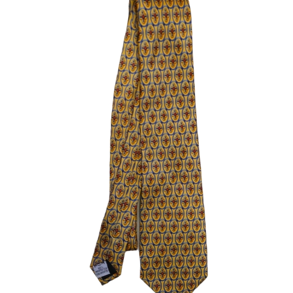 The Metropolitan Museum yellow blue silk tie